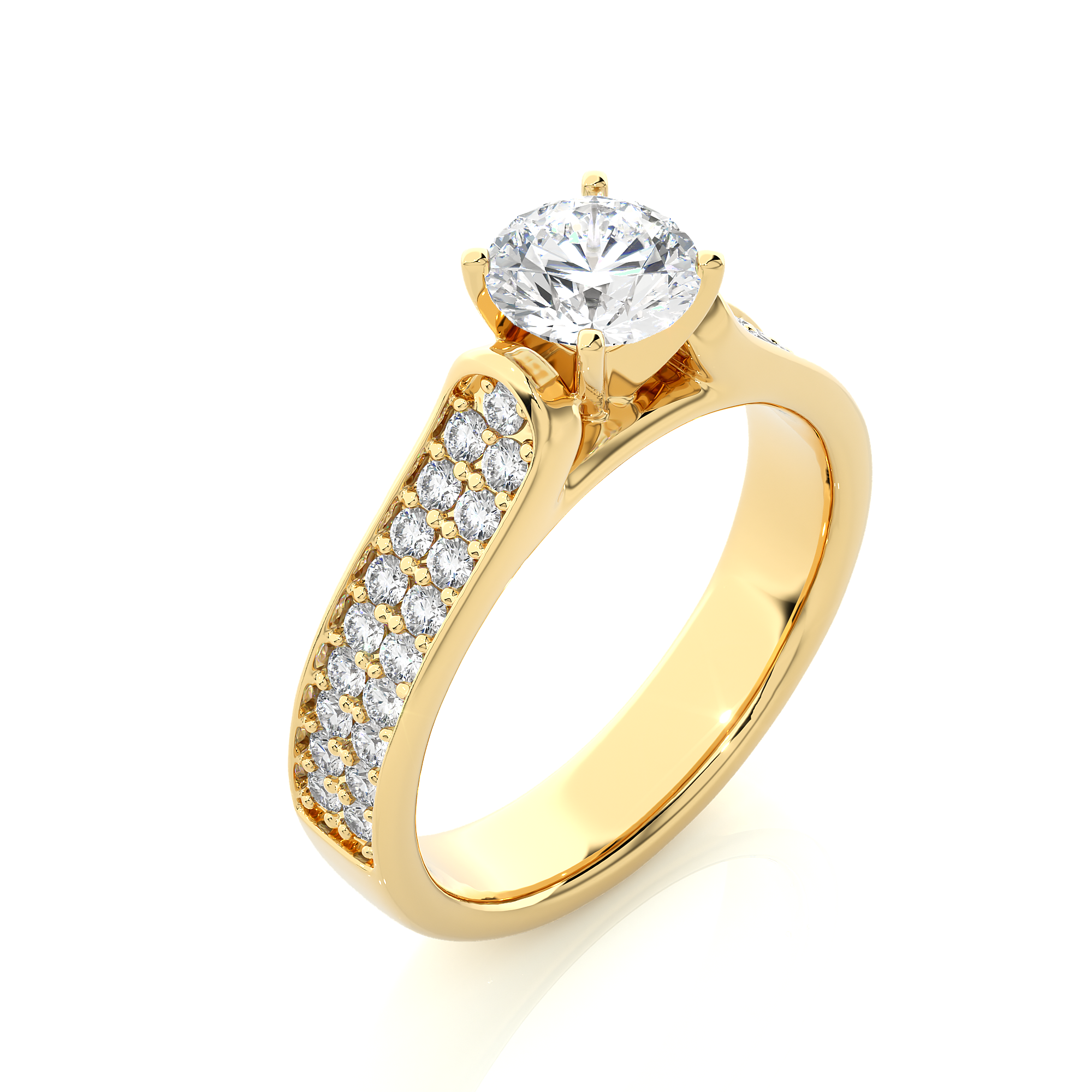 1.29 Carat I Color VS1 Clarity Diamond Studded Natural Diamond Ring.